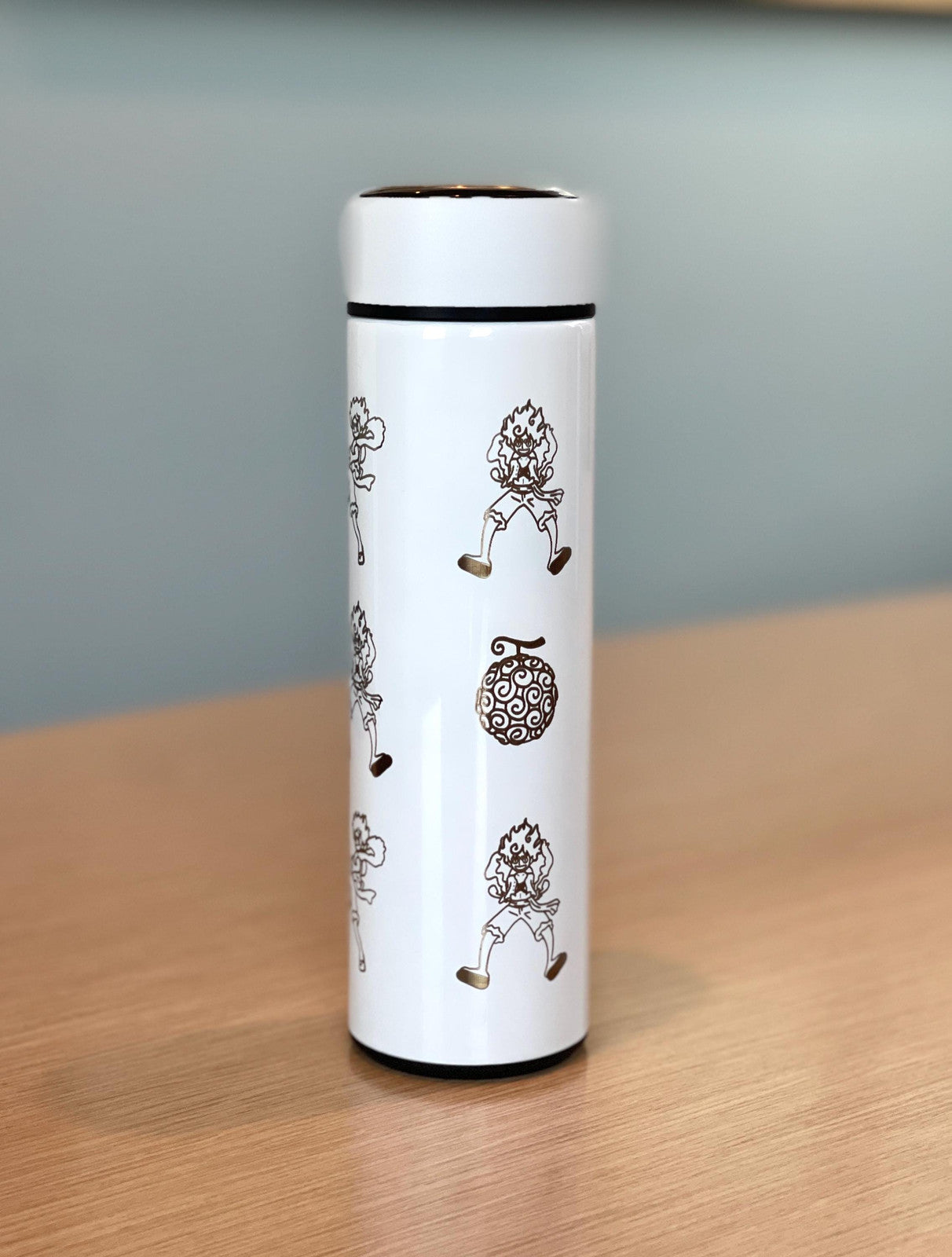Luffy Gear 5 One Piece Coffee Tumbler with Tea Infuser Water Bottle, Engraved