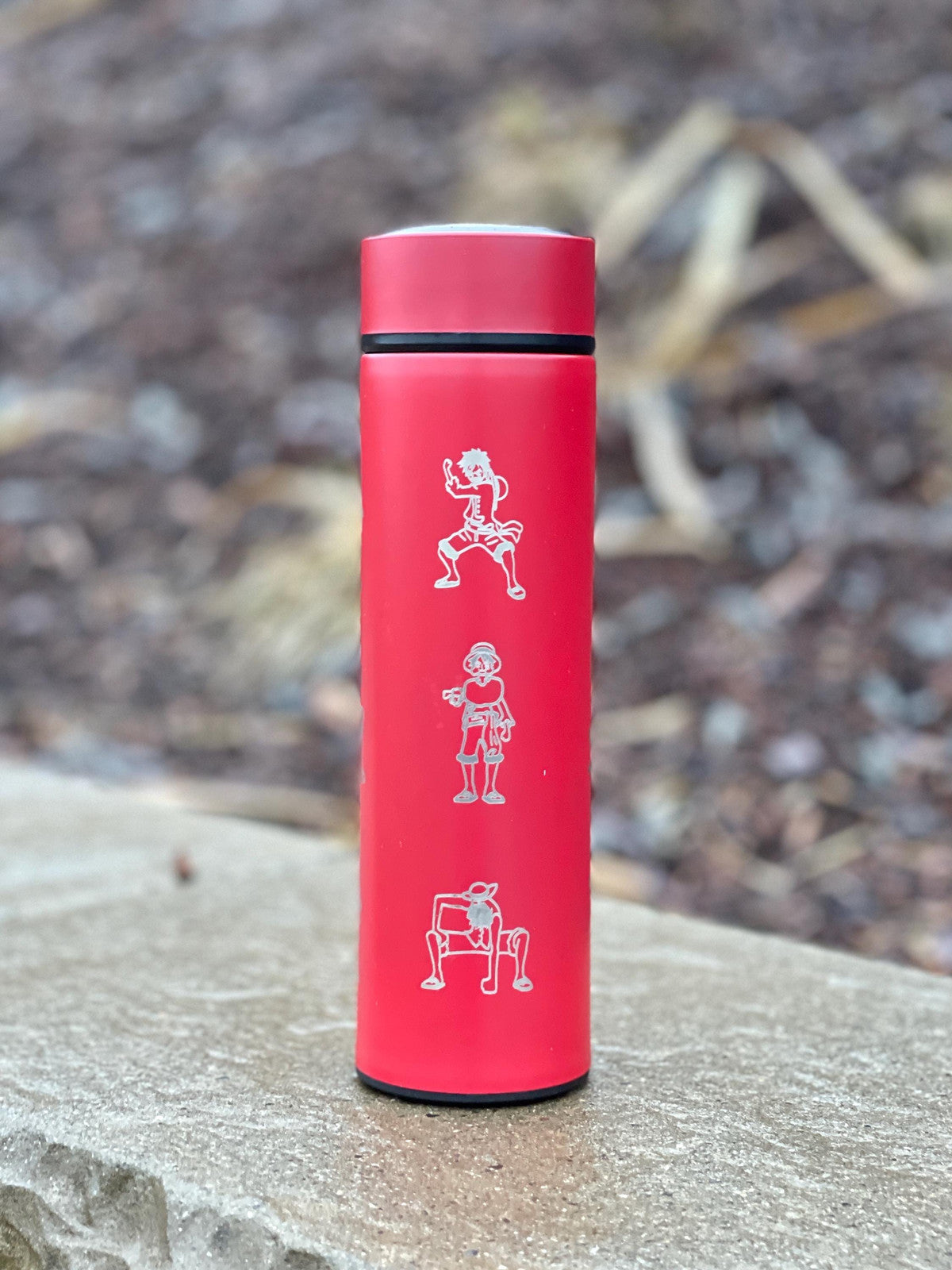 Luffy One Piece Coffee Tumbler with Tea Infuser Water Bottle, Gomu Gomu no Mi