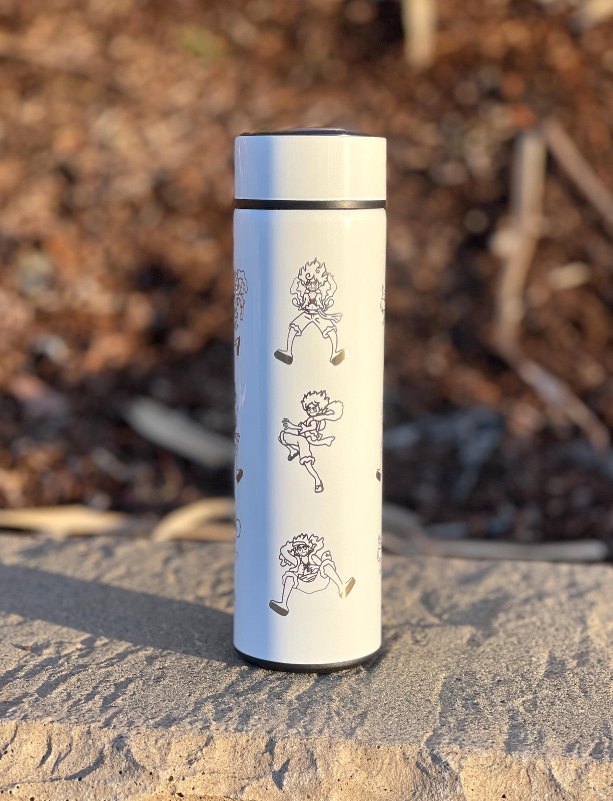 Luffy Gear 5 One Piece Coffee Tumbler with Tea Infuser Water Bottle, Engraved