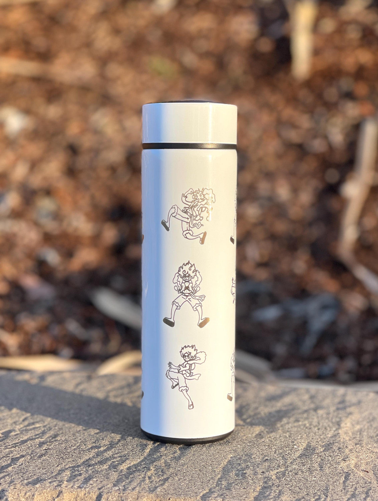 Luffy Gear 5 One Piece Coffee Tumbler with Tea Infuser Water Bottle, Engraved