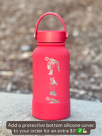 Blaziken Water Bottle Engraved Waterbottle with Mega Blaziken, Hoenn Starter Coffee Tumbler Thermos Flask, Gamer Anniversary Gift