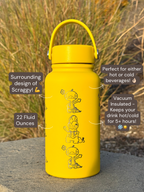 Scraggy Scrafty Water Bottle Engraved Waterbottle with Sleeping Scraggy Coffee Tumbler Thermos Flask, Dark Fighting Gamer Anniversary Gift