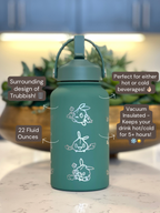 Trubbish Water Bottle Engraved Coffee Tumbler with Trubbish in Trash Can & Eating Berries Waterbottle, Funny Anime Fan Birthday Gift