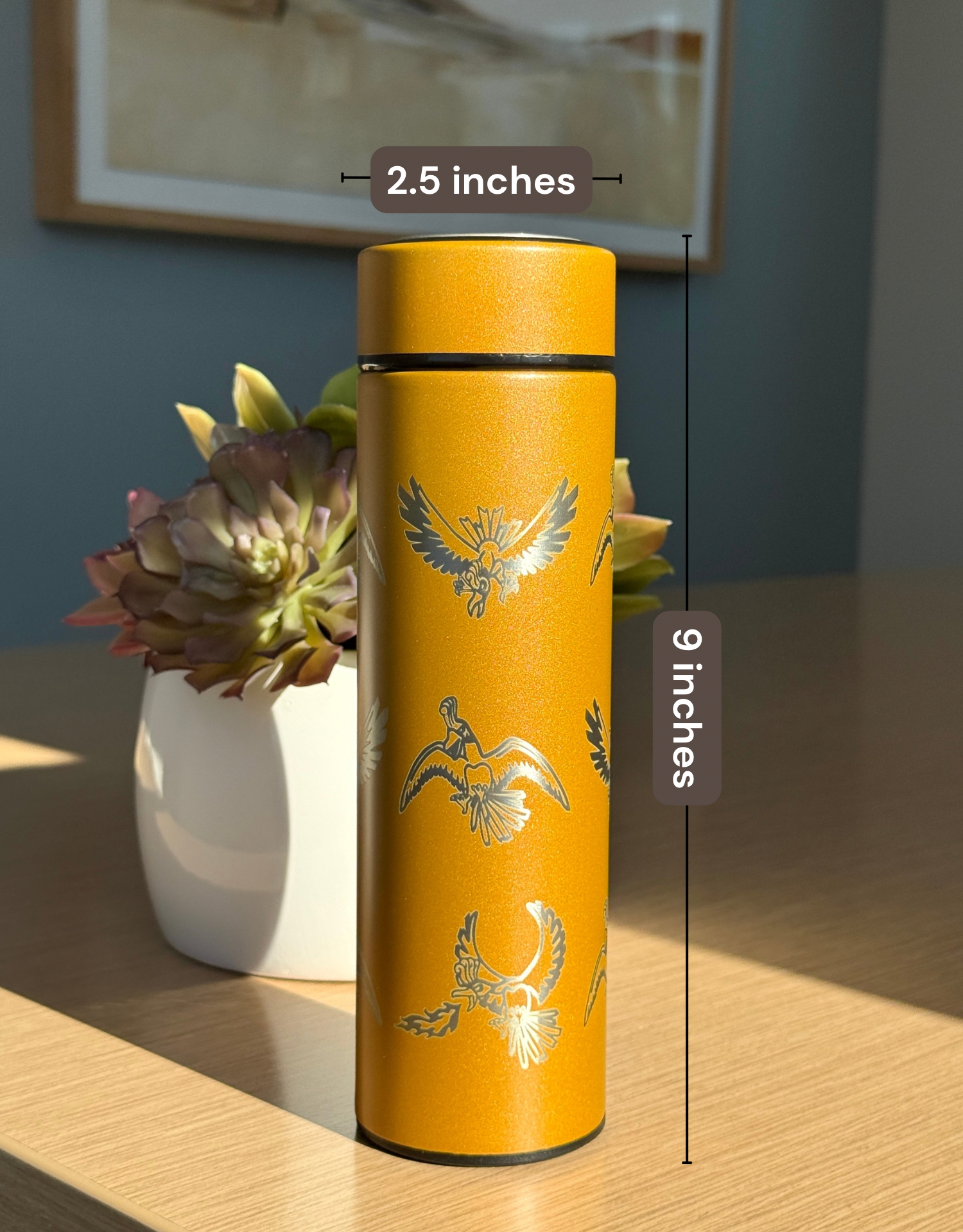 Ho-Oh Coffee Tumbler Tea Infuser, Johto Legendary Engraved Water Bottle Travel Mug, Anime Fan Gift