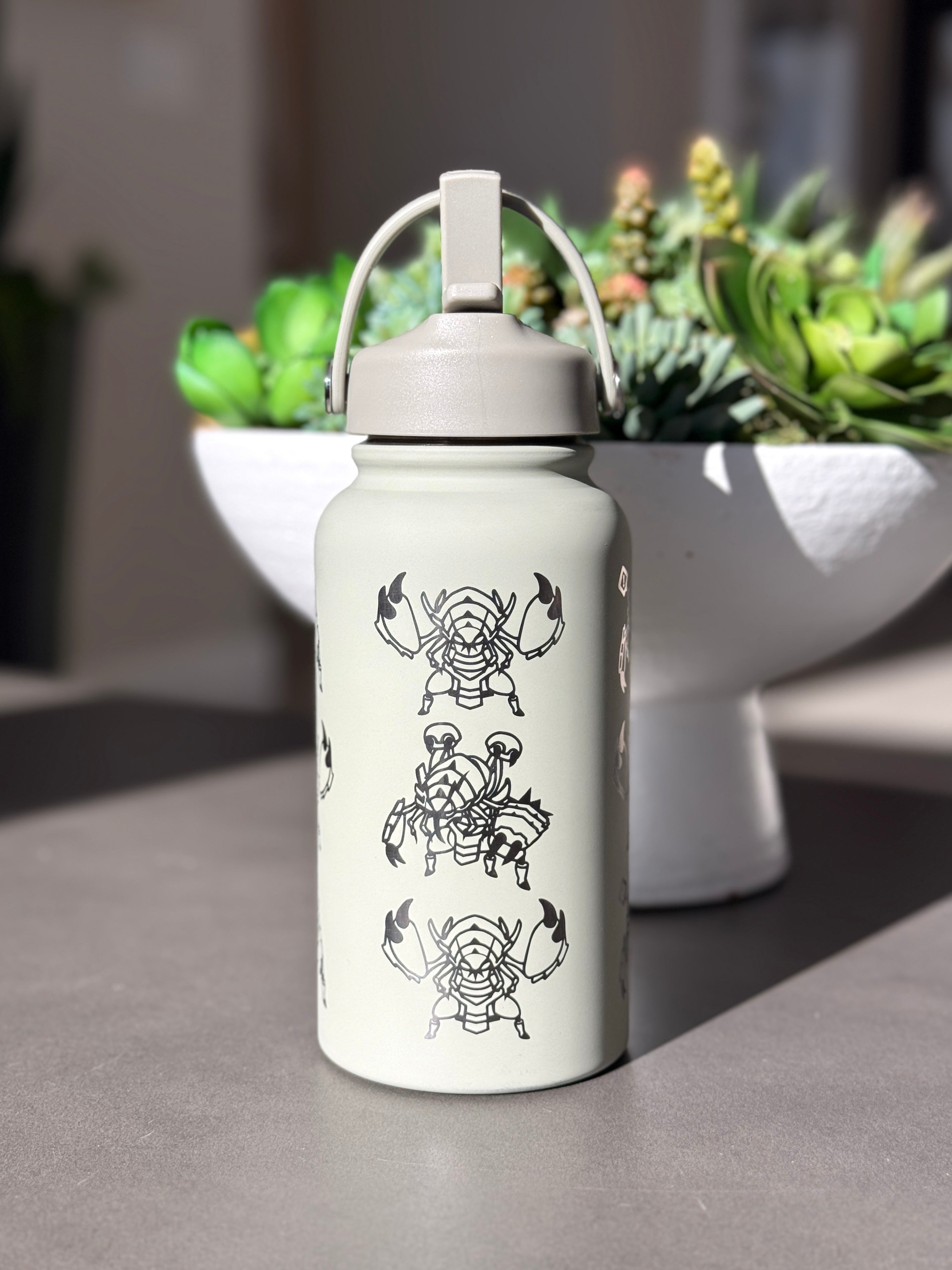 Golisopod Water Bottle Engraved Coffee Tumbler with Mega Golisopod & Wimpod Bug Waterbottle Thermos Anime Fan Birthday Gift