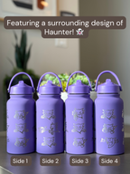 Haunter Water Bottle Engraved Waterbottle, Ghost Shadow Ball Coffee Tumbler Thermos Flask, Gamer Anniversary Gift