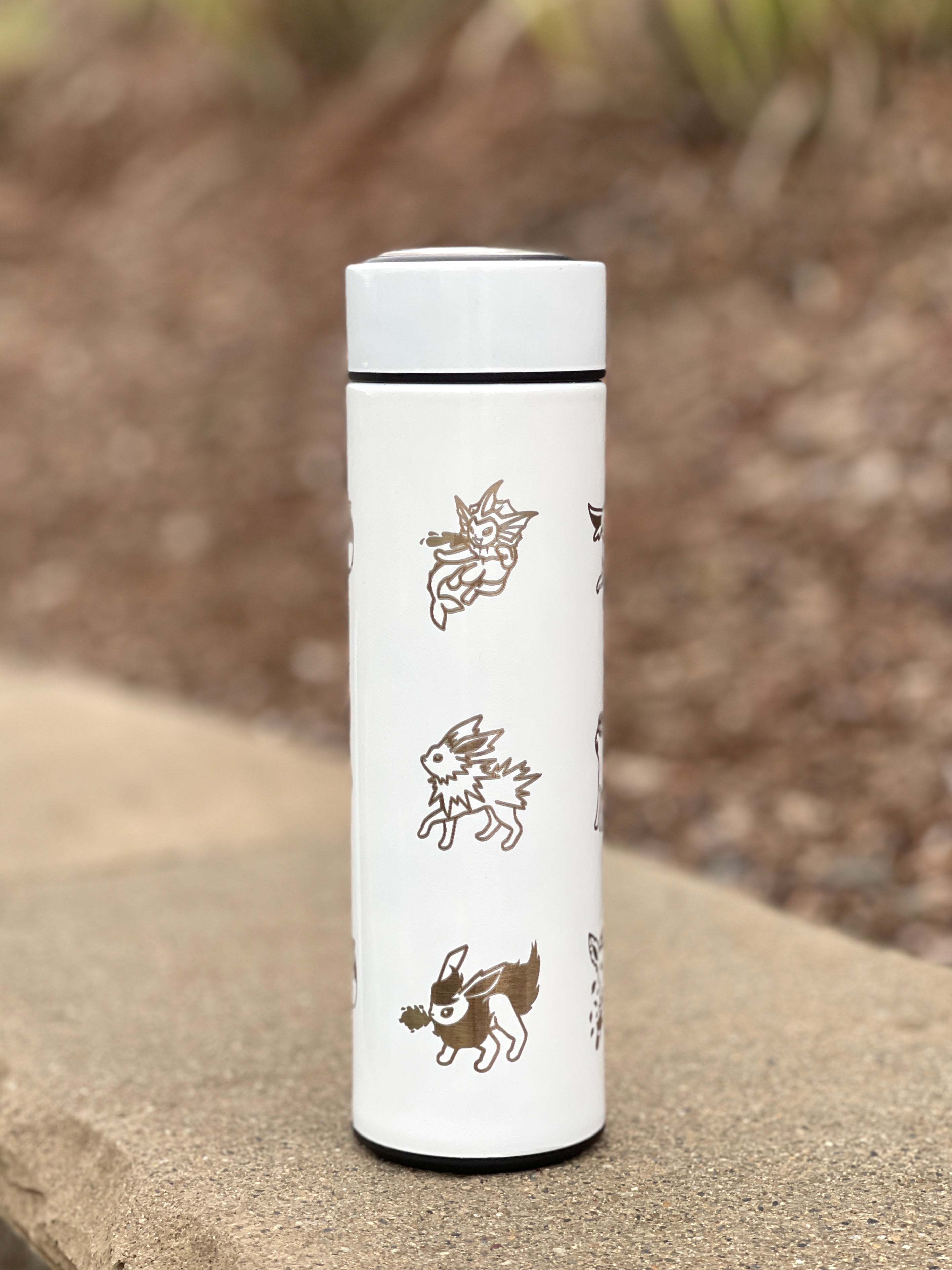 Eeveelution Eevee Evolutions Coffee Tumbler Tea Infuser, Flareon Vaporeon Jolteon Espeon Umbreon Water Bottle Travel Mug, Anime Fan Gift