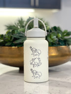 Alolan Vulpix Ninetails Water Bottle Engraved Coffee Tumbler Waterbottle, Snowy Egg & Sleeping Vulpix Thermos Anime Fan Anniversary Gift