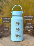 Suicune Water Bottle Engraved Waterbottle with Walking Wake, Johto Legendary Dog Coffee Tumbler Thermos Flask, Gamer Anniversary Gift