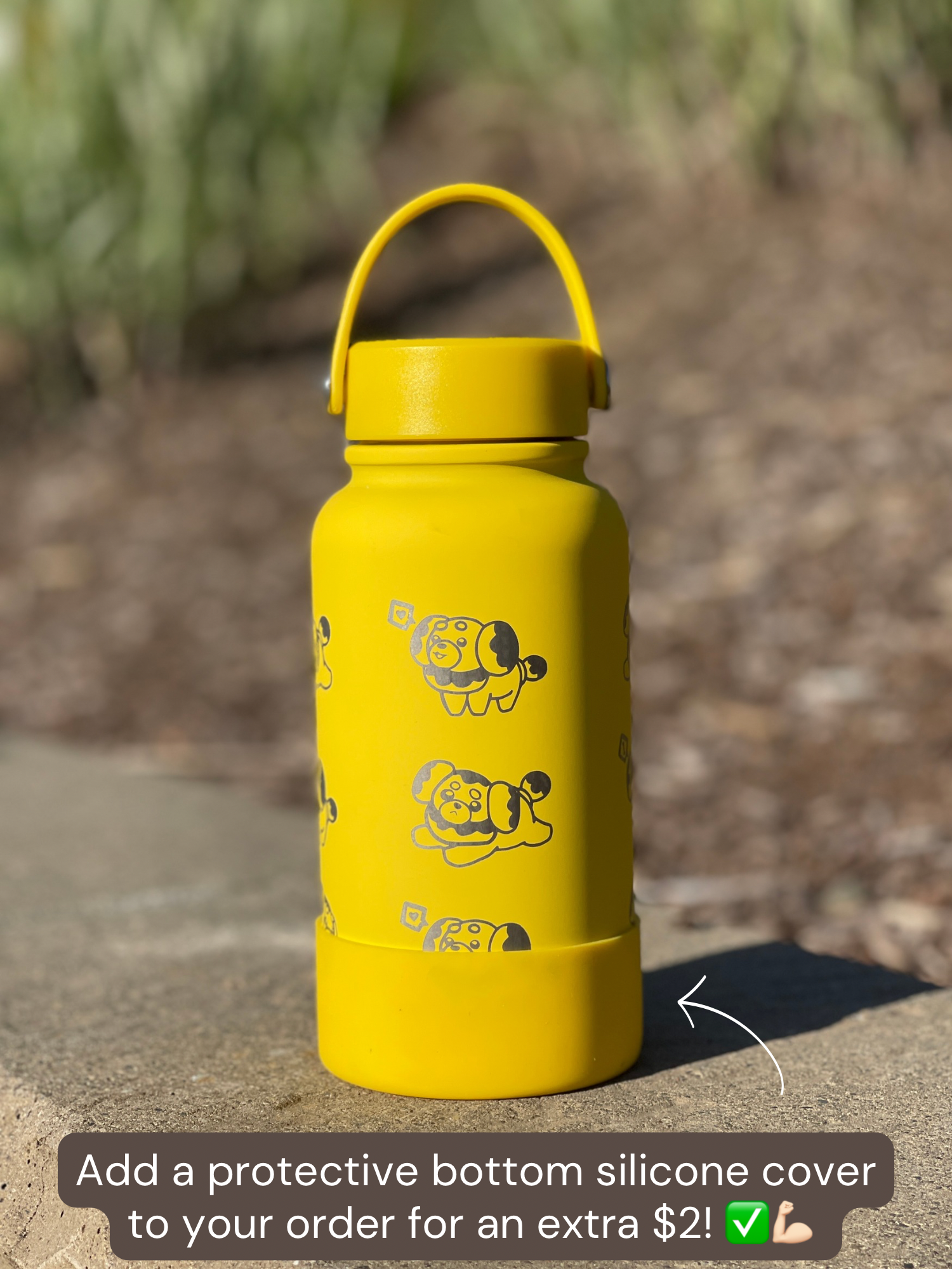 Fidough Water Bottle Engraved Waterbottle with Fidough King Outfit Cute Dog Coffee Tumbler Thermos Flask, Gamer Anniversary Gift