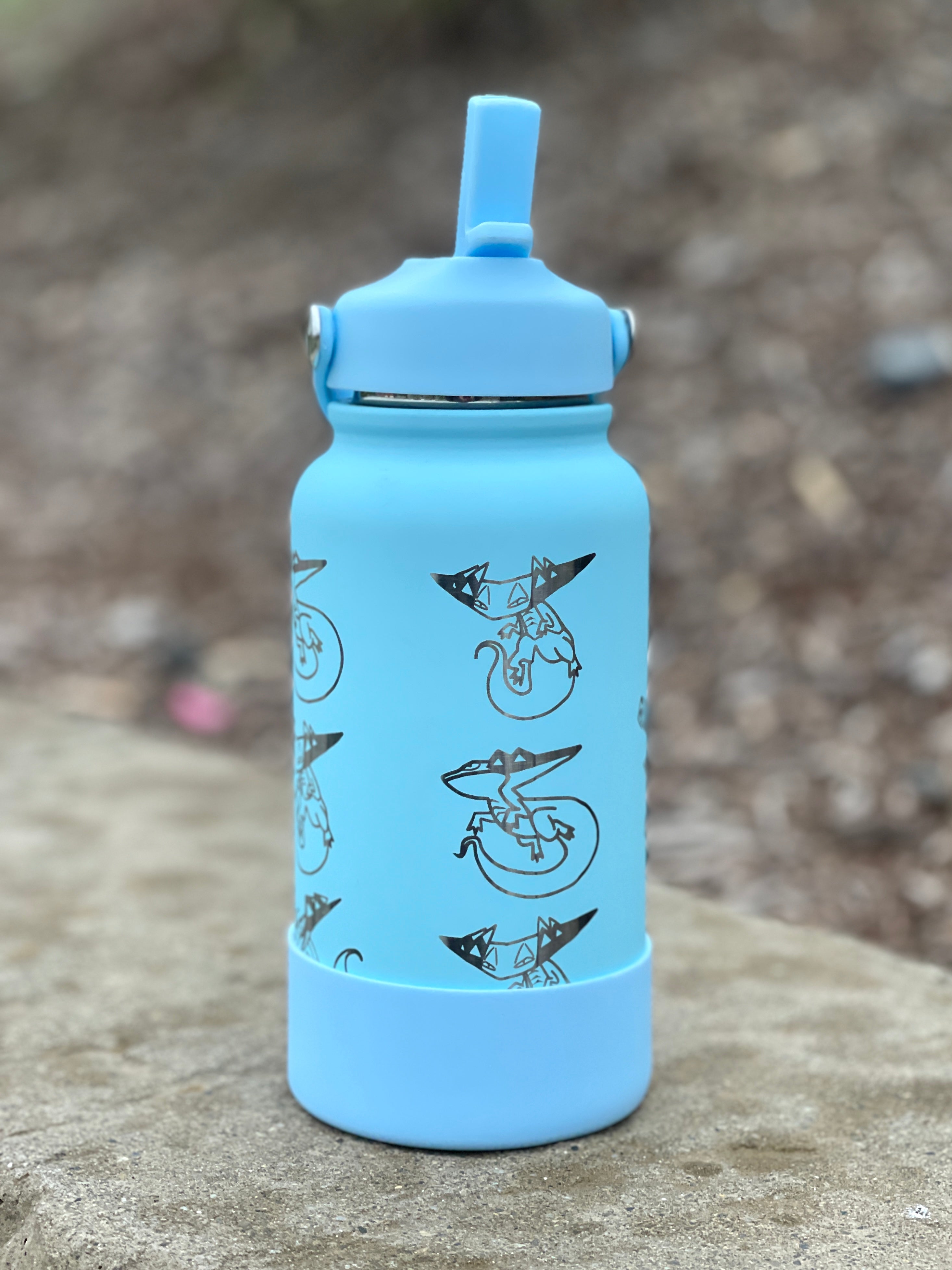 Dragapult Water Bottle Engraved Waterbottle with Dreepy Dragon Darts Coffee Tumbler Thermos Flask, Ghost Dragon Gamer Anniversary Gift
