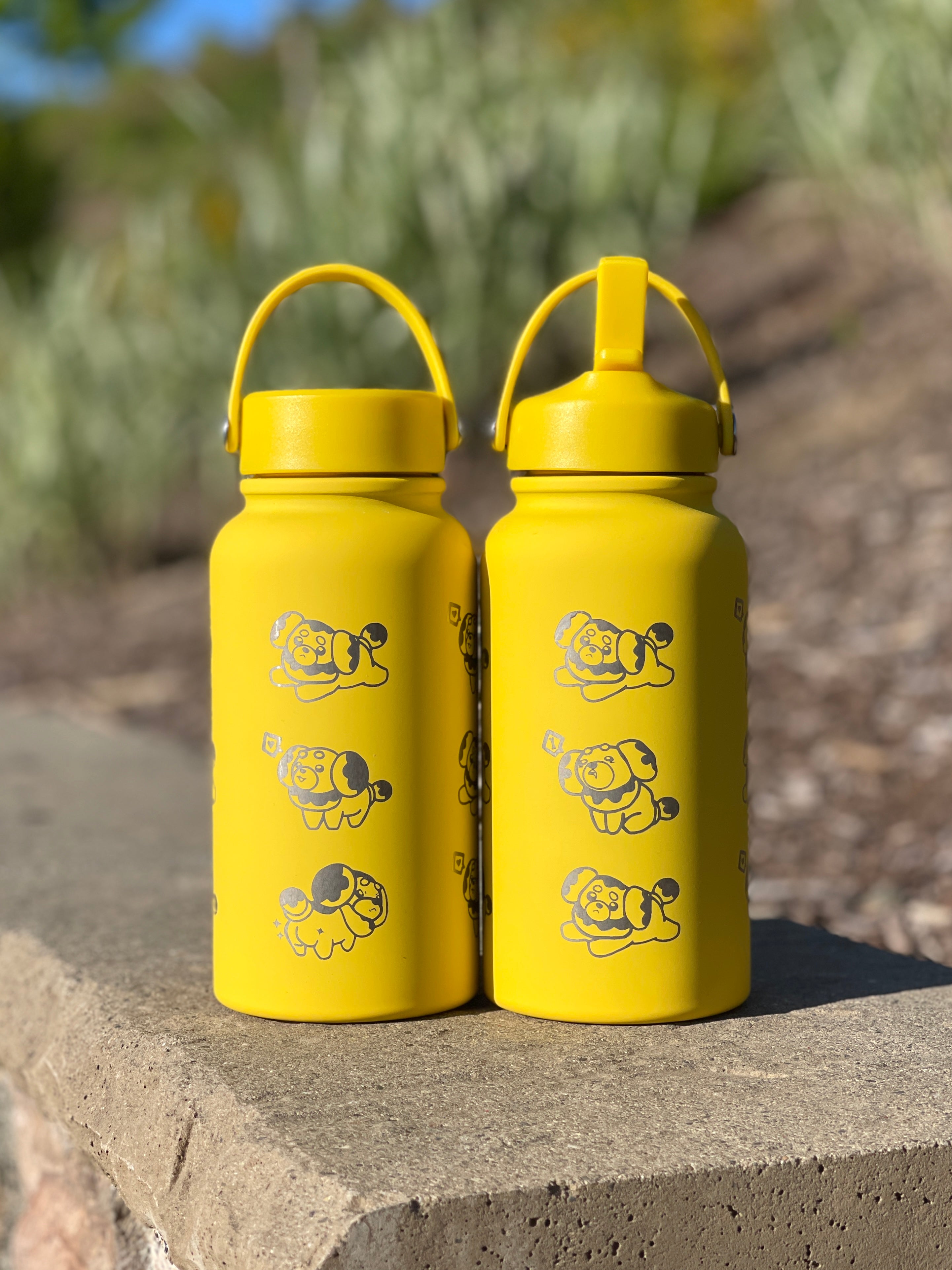 Fidough Water Bottle Engraved Waterbottle with Fidough King Outfit Cute Dog Coffee Tumbler Thermos Flask, Gamer Anniversary Gift