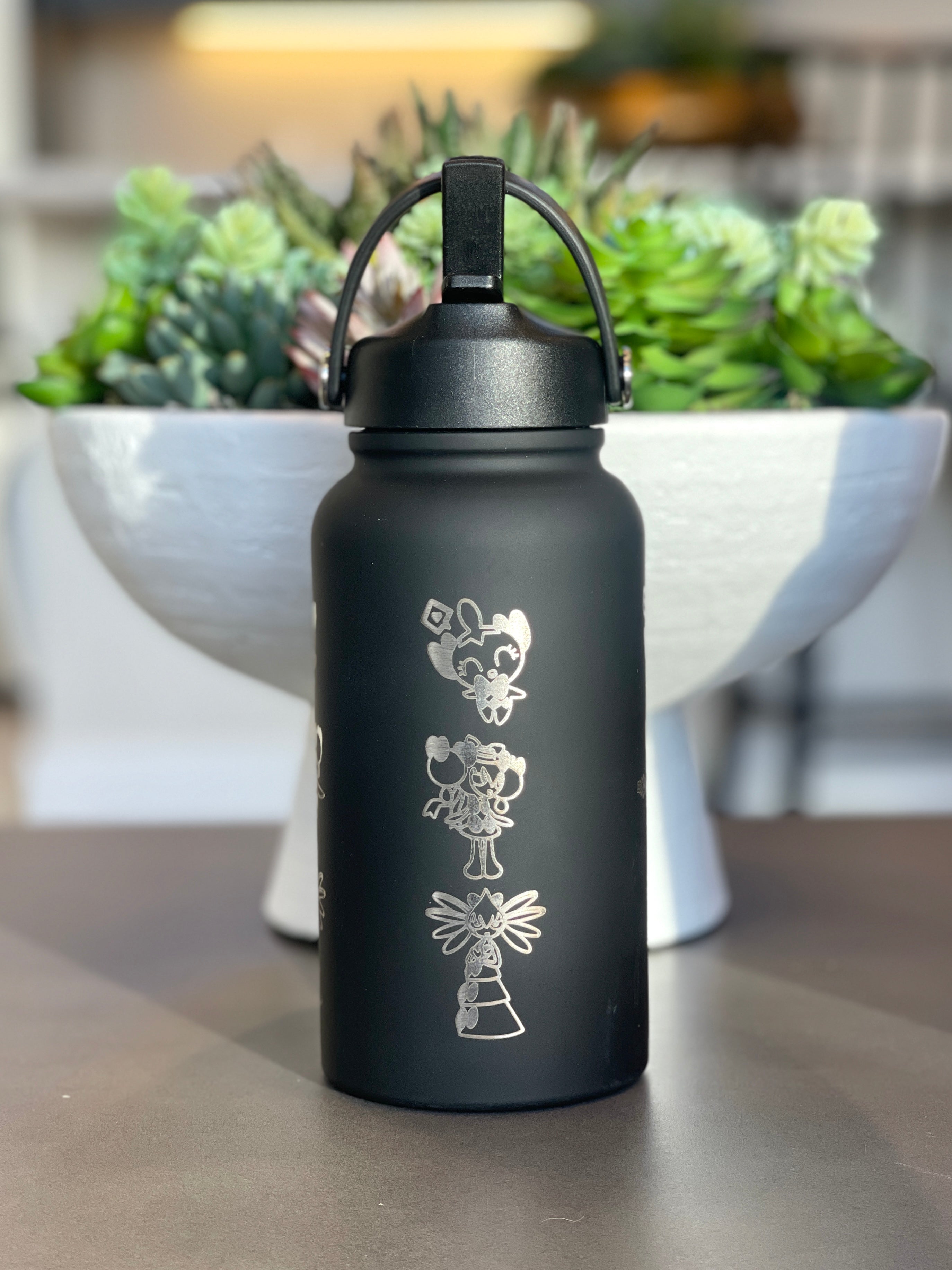 Gothita Gothitelle Gothorita Water Bottle Engraved Waterbottle Gothita Evolution Line Goth Coffee Tumbler Thermos Flask, Gamer Anniversary Gift
