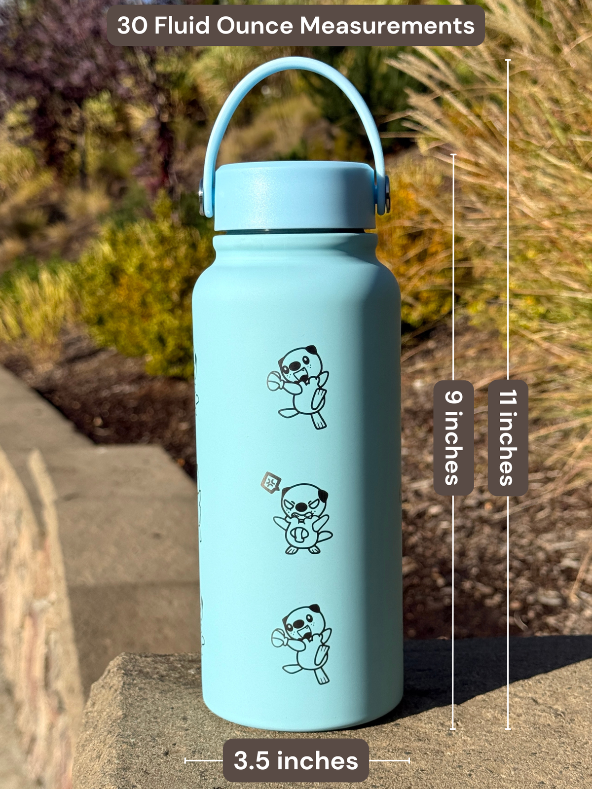 Oshawott Water Bottle Engraved Waterbottle, Crying Oshawott Shell Funny Unova Starter Samurott Coffee Tumbler Thermos, Anime Birthday Gift
