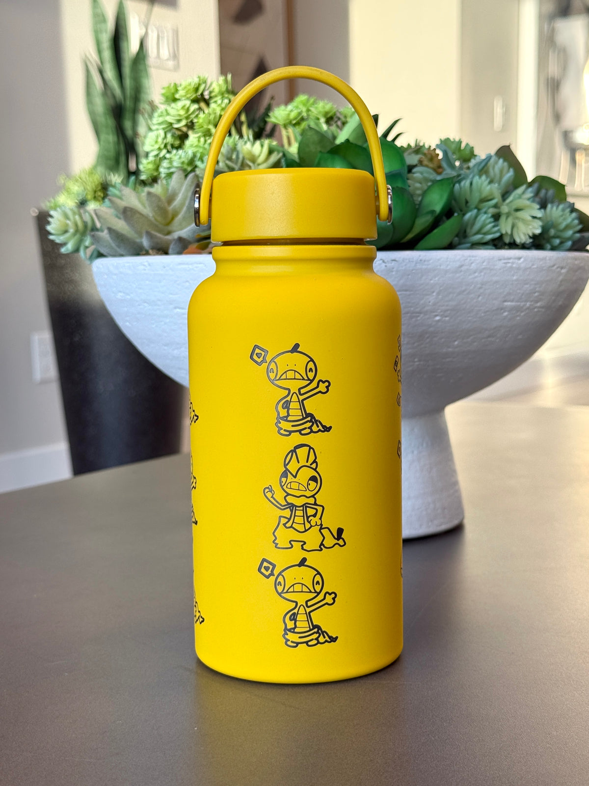 Scraggy Scrafty Water Bottle Engraved Waterbottle with Sleeping Scraggy Coffee Tumbler Thermos Flask, Dark Fighting Gamer Anniversary Gift