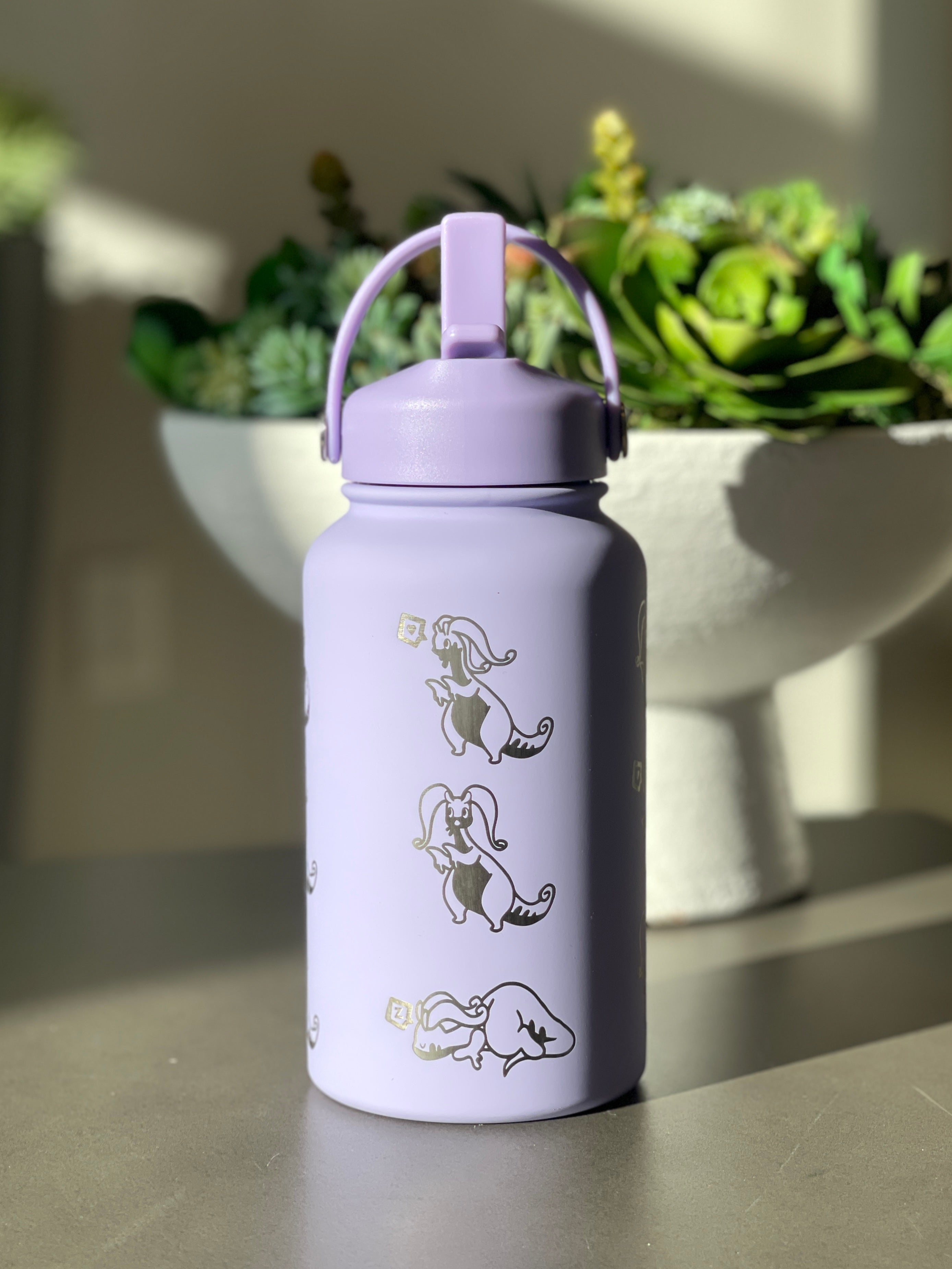 Goodra Water Bottle Engraved Coffee Tumbler with Hisuian Goodra Waterbottle, Dragon Slug Thermos Anime Fan Birthday Gift