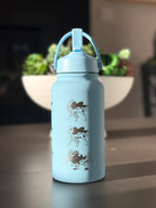 Suicune Water Bottle Engraved Waterbottle with Walking Wake, Johto Legendary Dog Coffee Tumbler Thermos Flask, Gamer Anniversary Gift