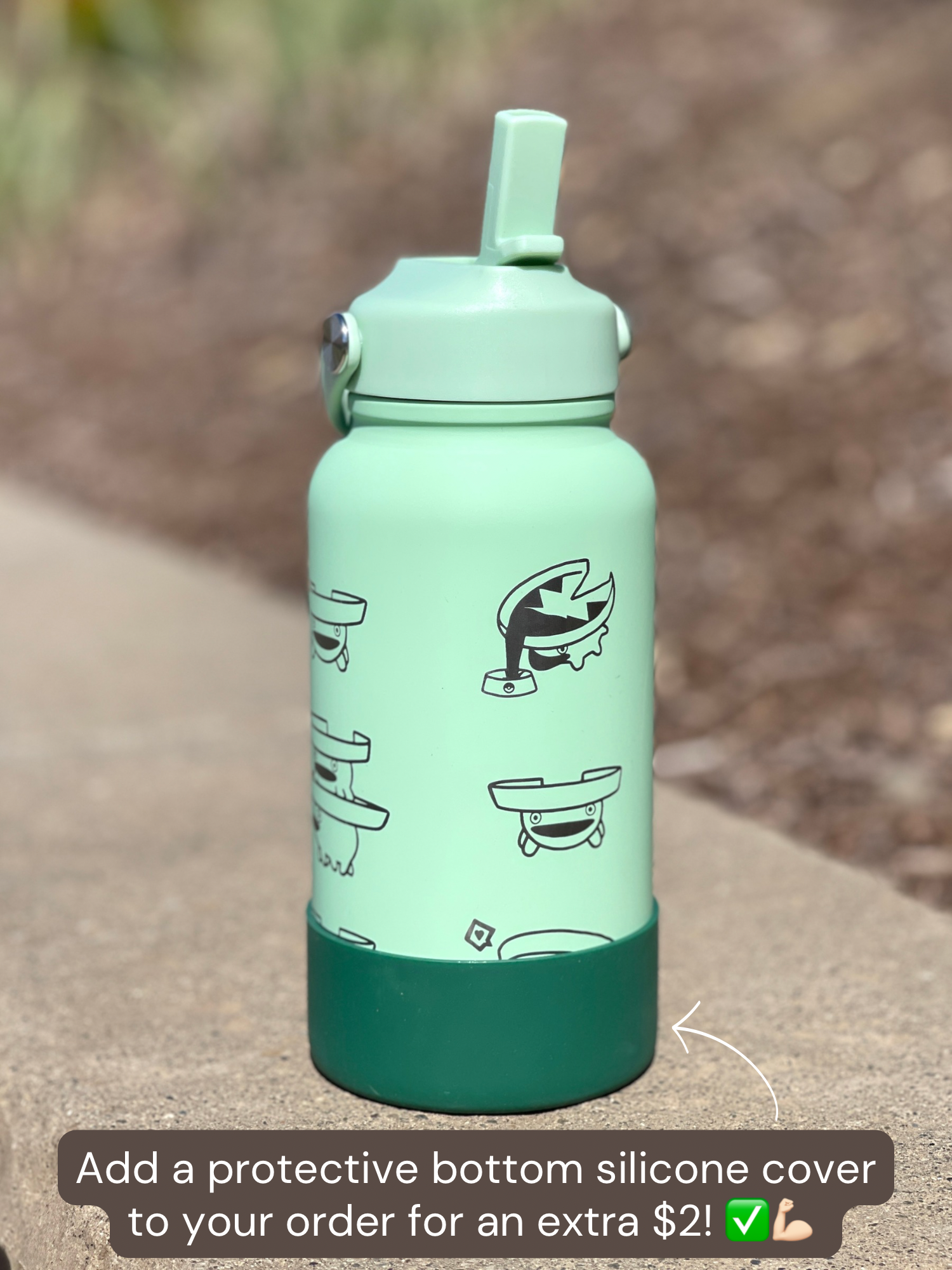 Lotad Water Bottle Engraved Coffee Tumbler, Lotad with Knife Waterbottle Thermos, Funny Meme Anime Fan Birthday Gift