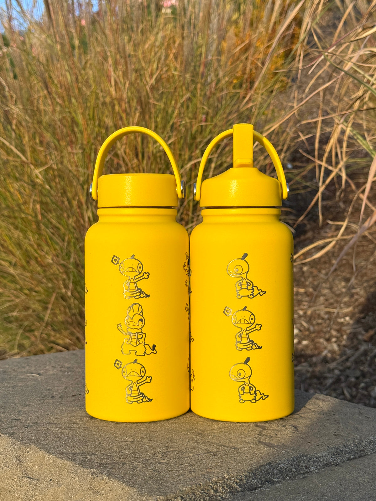 Scraggy Scrafty Water Bottle Engraved Waterbottle with Sleeping Scraggy Coffee Tumbler Thermos Flask, Dark Fighting Gamer Anniversary Gift