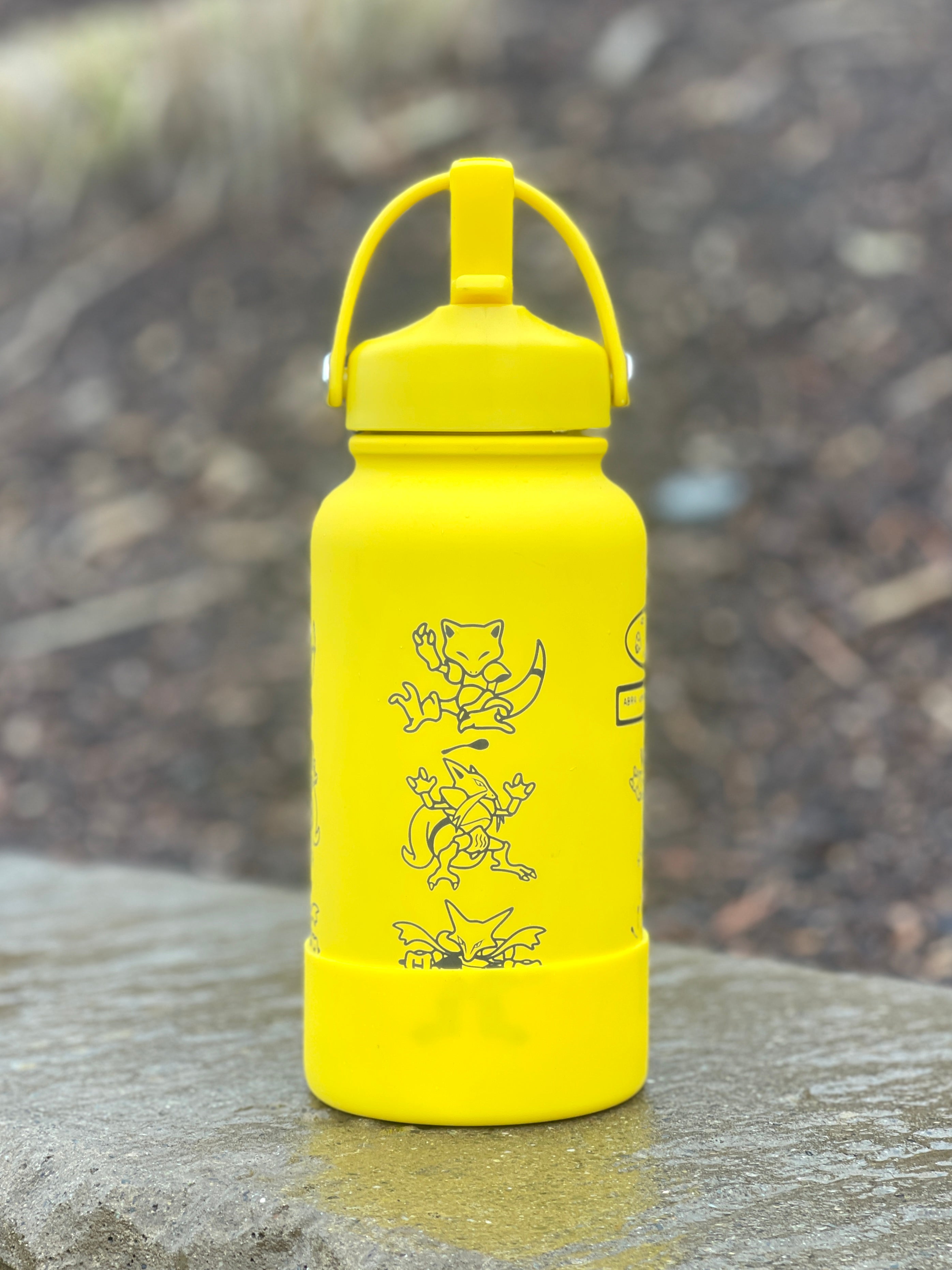 Abra Kadabra Alakazam Water Bottle Engraved Waterbottle with Mega Alakazam, Abra Evolution Trio Coffee Tumbler Travel Mug, Gamer Anniversary Gift