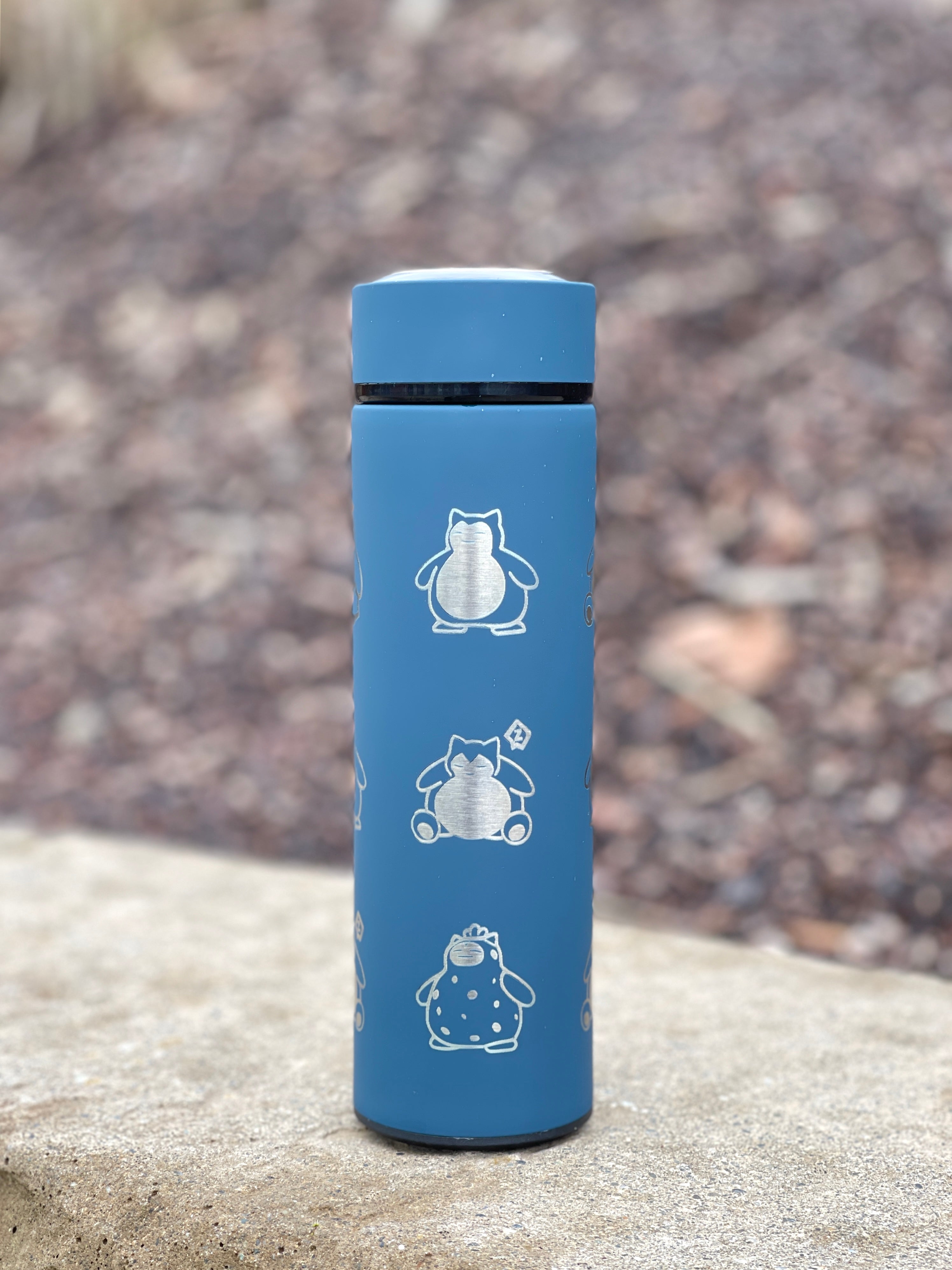 Snorlax Coffee Tumbler Tea Infuser with Unite Cook Style, Sleeping Snorlax Water Bottle Travel Mug, Funny Anime Fan Gift