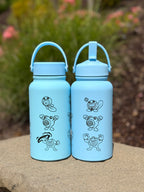 Poliwag Poliwhirl Poliwrath Waterbottle Engraved Water Bottle with Gangster Poliwag & Sleeping Poliwhirl Coffee Tumbler Thermos Flask, Gamer Birthday Gift