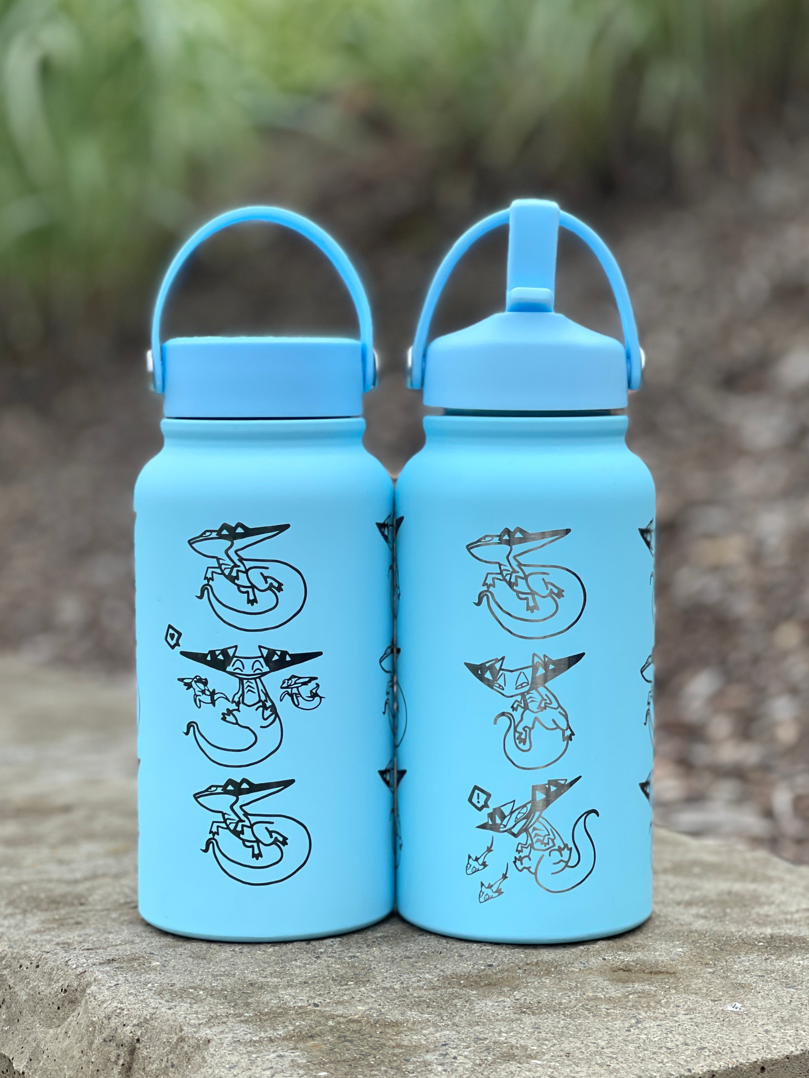 Dragapult Water Bottle Engraved Waterbottle with Dreepy Dragon Darts Coffee Tumbler Thermos Flask, Ghost Dragon Gamer Anniversary Gift