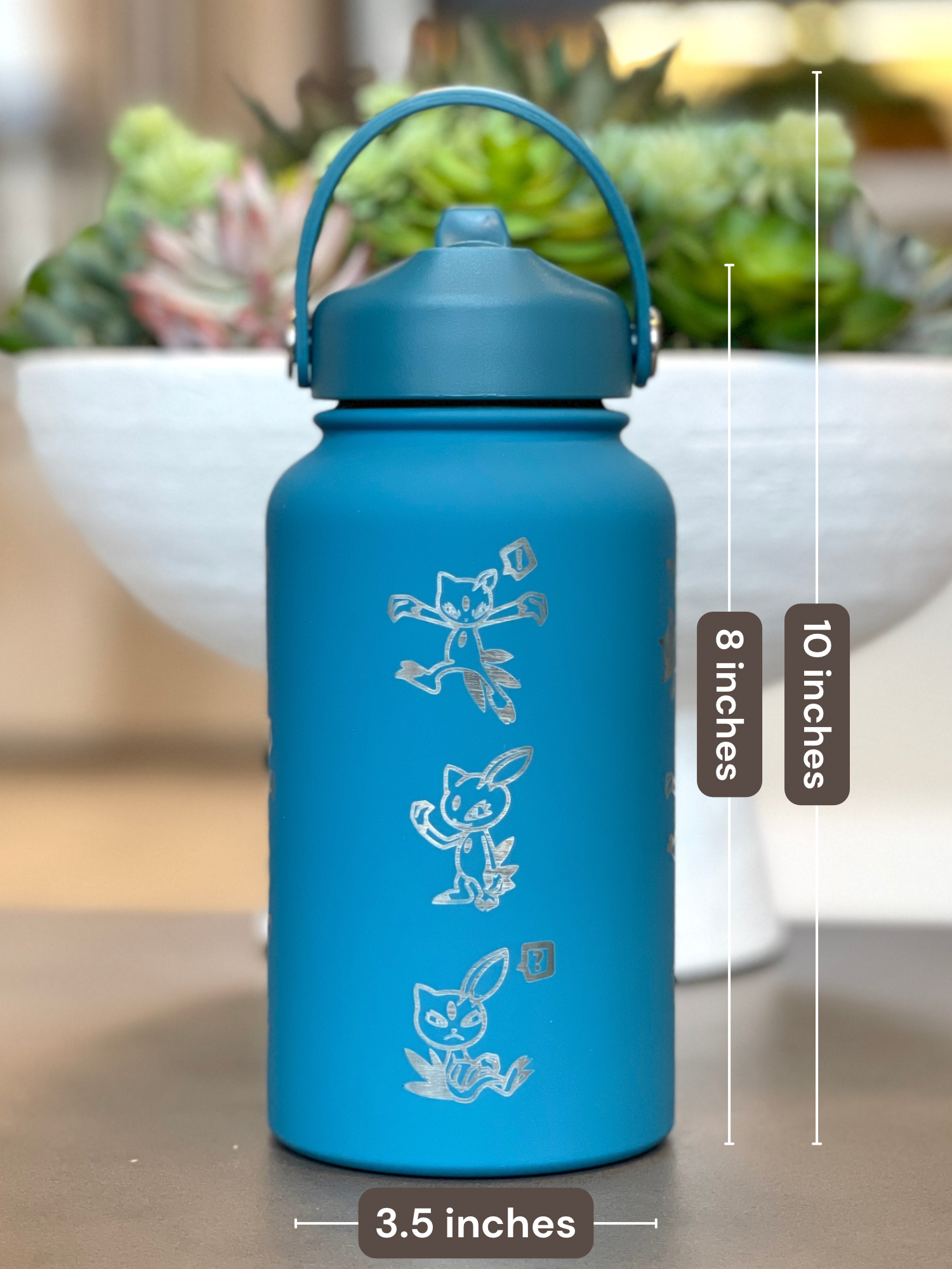 Sneasel Weavile Water Bottle Engraved Coffee Tumbler with Sneasel Chef Hat Waterbottle, Anime Fan Birthday Gift