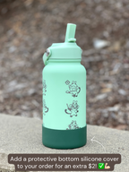 Grookey Water Bottle Engraved Coffee Tumbler with Sleeping & Angry Grookey, Grass Starter Thermos Anime Fan Birthday Gift