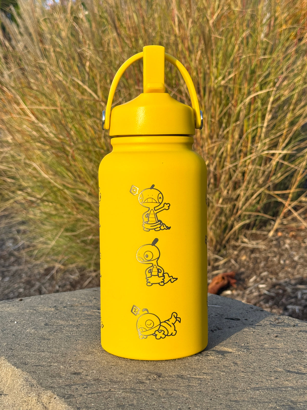Scraggy Scrafty Water Bottle Engraved Waterbottle with Sleeping Scraggy Coffee Tumbler Thermos Flask, Dark Fighting Gamer Anniversary Gift