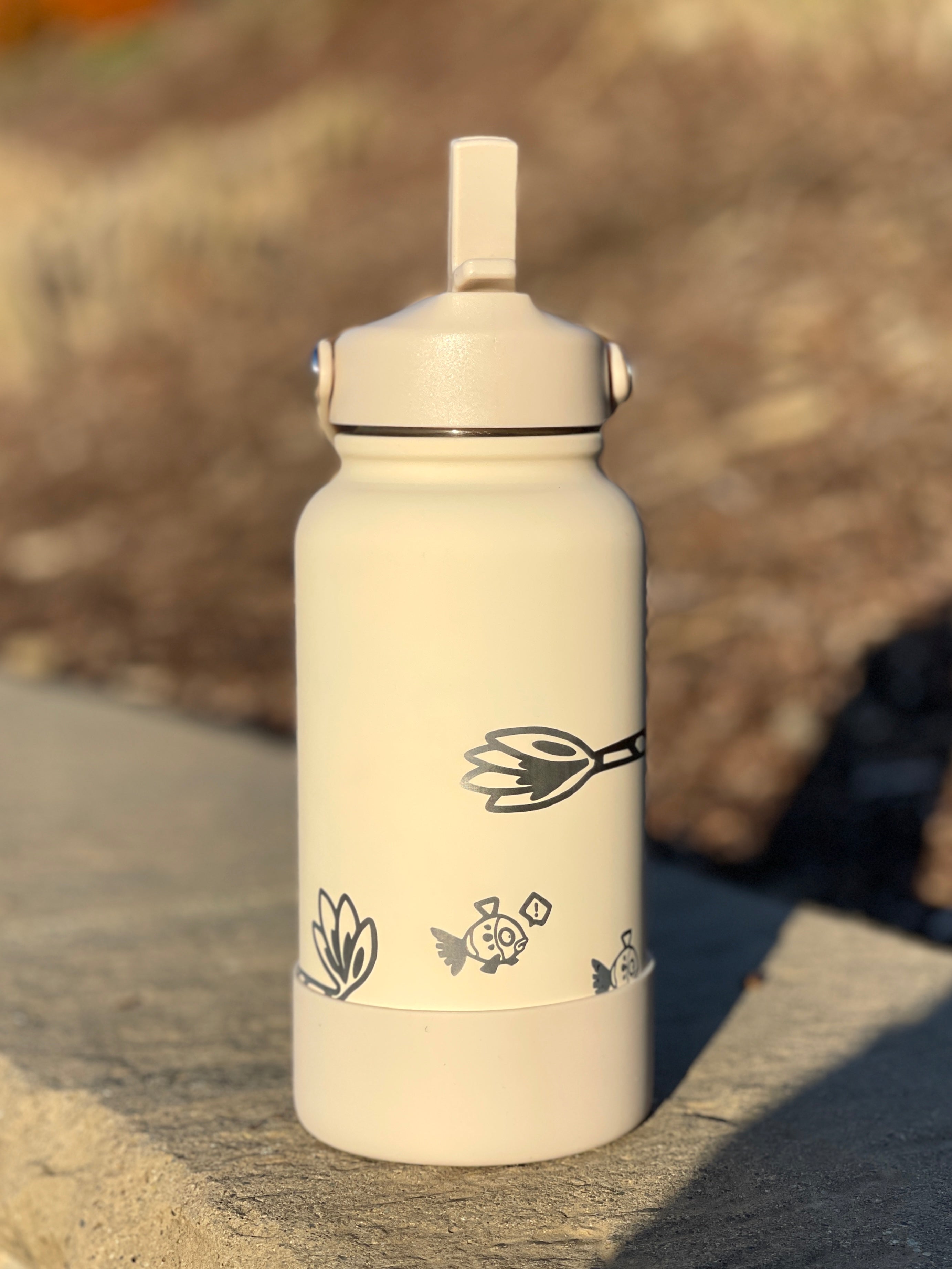 Milotic & Feebas Water Bottle Engraved Waterbottle, Dragon Coffee Tumbler Thermos Flask, Gamer Anniversary Gift