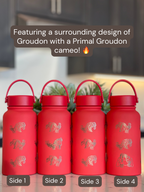 Groudon Water Bottle Engraved Waterbottle with Primal Groudon & Precipice Blades, Legendary Coffee Tumbler Thermos Flask, Gamer Anniversary Gift