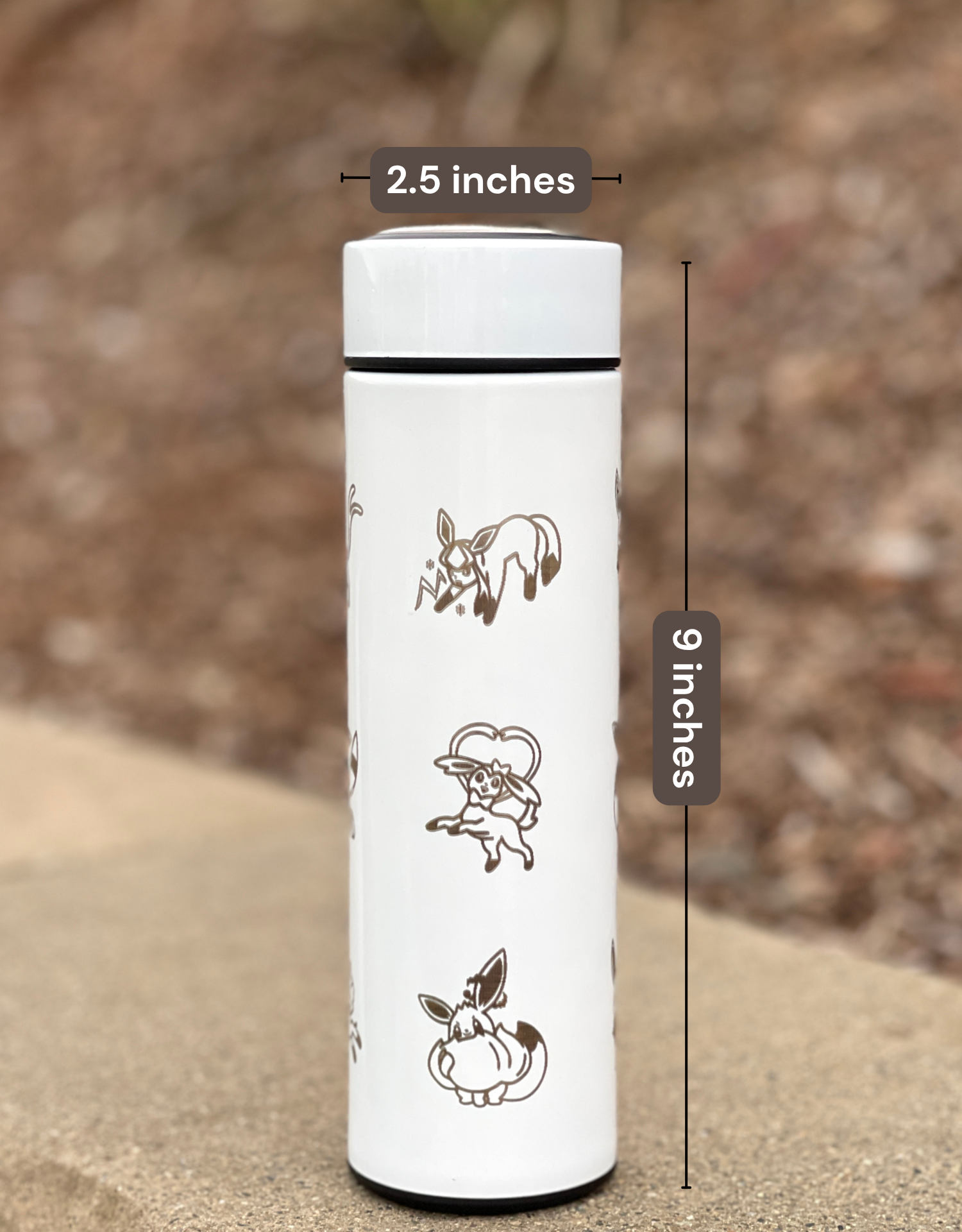 Eeveelution Eevee Evolutions Coffee Tumbler Tea Infuser, Flareon Vaporeon Jolteon Espeon Umbreon Water Bottle Travel Mug, Anime Fan Gift
