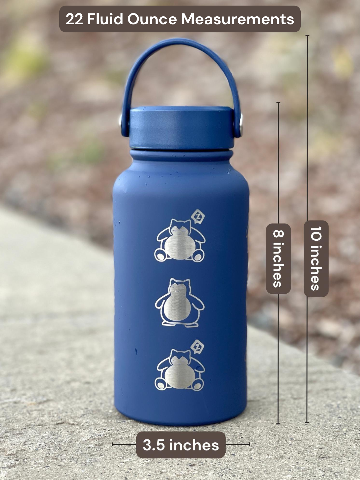 Snorlax Water Bottle Engraved Coffee Tumbler with Unite Cook Style, Waterbottle Sleeping Snorlax Travel Mug Funny Anime Fan Birthday Gift
