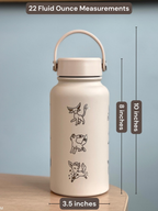 Eevee Evolutions Water Bottle Engraved Eeveelutions Coffee Tumbler, Vaporeon Jolteon Espeon Umbreon Glaceon Leafeon Sylveon Waterbottle Gift