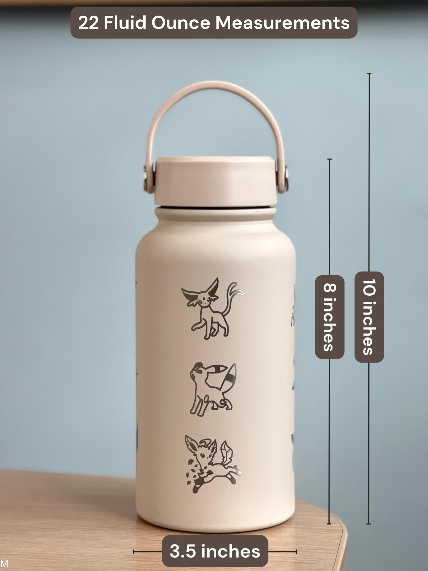 Eevee Evolutions Water Bottle Engraved Eeveelutions Coffee Tumbler, Vaporeon Jolteon Espeon Umbreon Glaceon Leafeon Sylveon Waterbottle Gift
