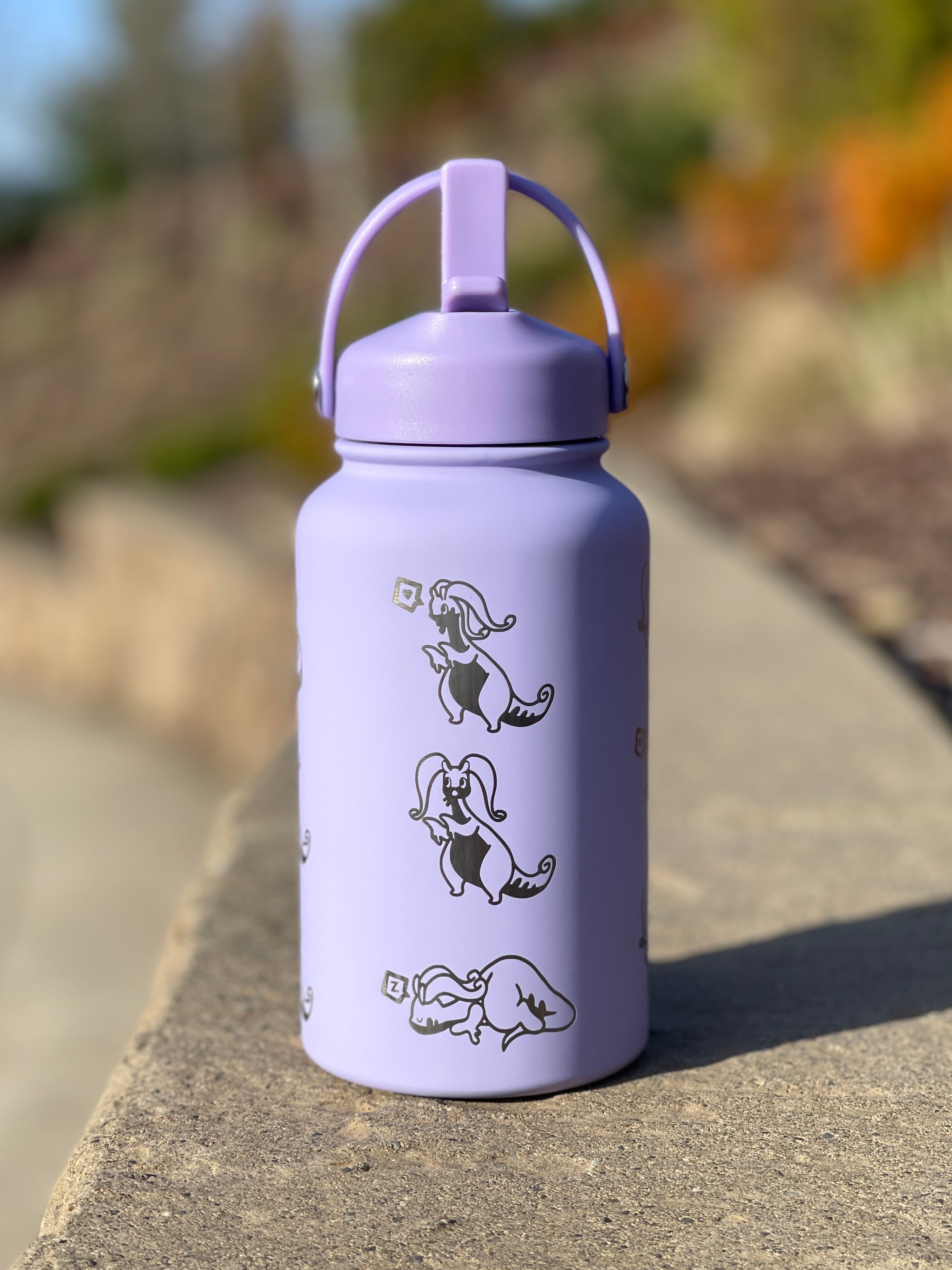 Goodra Water Bottle Engraved Coffee Tumbler with Hisuian Goodra Waterbottle, Dragon Slug Thermos Anime Fan Birthday Gift