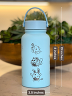 Azurill Marill Azumarill Water Bottle Engraved Waterbottle, Marill Evolution Line Coffee Tumbler Thermos Travel Mug, Gamer Anniversary Gift