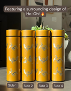 Ho-Oh Coffee Tumbler Tea Infuser, Johto Legendary Engraved Water Bottle Travel Mug, Anime Fan Gift