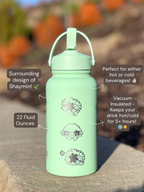 Shaymin Water Bottle Engraved Coffee Tumbler Land & Sky Forme, Waterbottle, Grass Mythical Thermos Anime Fan Birthday Gift