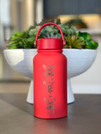 Scizor Water Bottle Engraved Waterbottle with Mega Scizor, Johto Bug Steel Coffee Tumbler Thermos Flask, Gamer Anniversary Gift