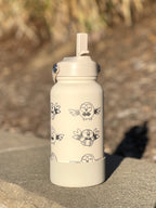Rowlet Water Bottle Engraved Waterbottle, Alolan Grass Starter Coffee Tumbler Thermos Travel Mug, Cute Owl Gamer Anniversary Gift