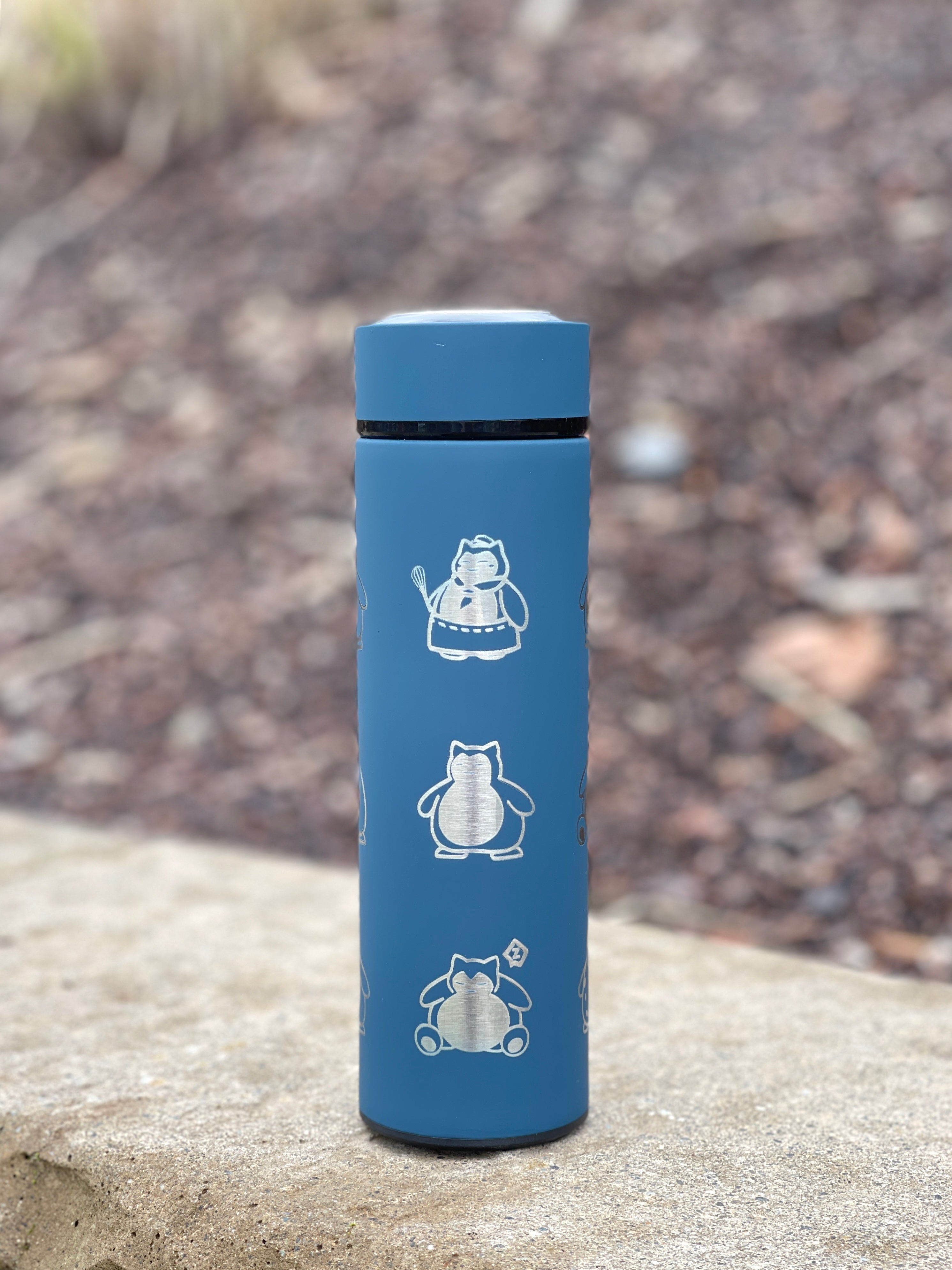 Snorlax Coffee Tumbler Tea Infuser with Unite Cook Style, Sleeping Snorlax Water Bottle Travel Mug, Funny Anime Fan Gift