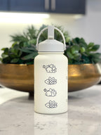 Snom Water Bottle Engraved Coffee Tumbler Straw Waterbottle, Snom with Substitute, Cute Ice Bug Thermos Anime Fan Birthday Gift