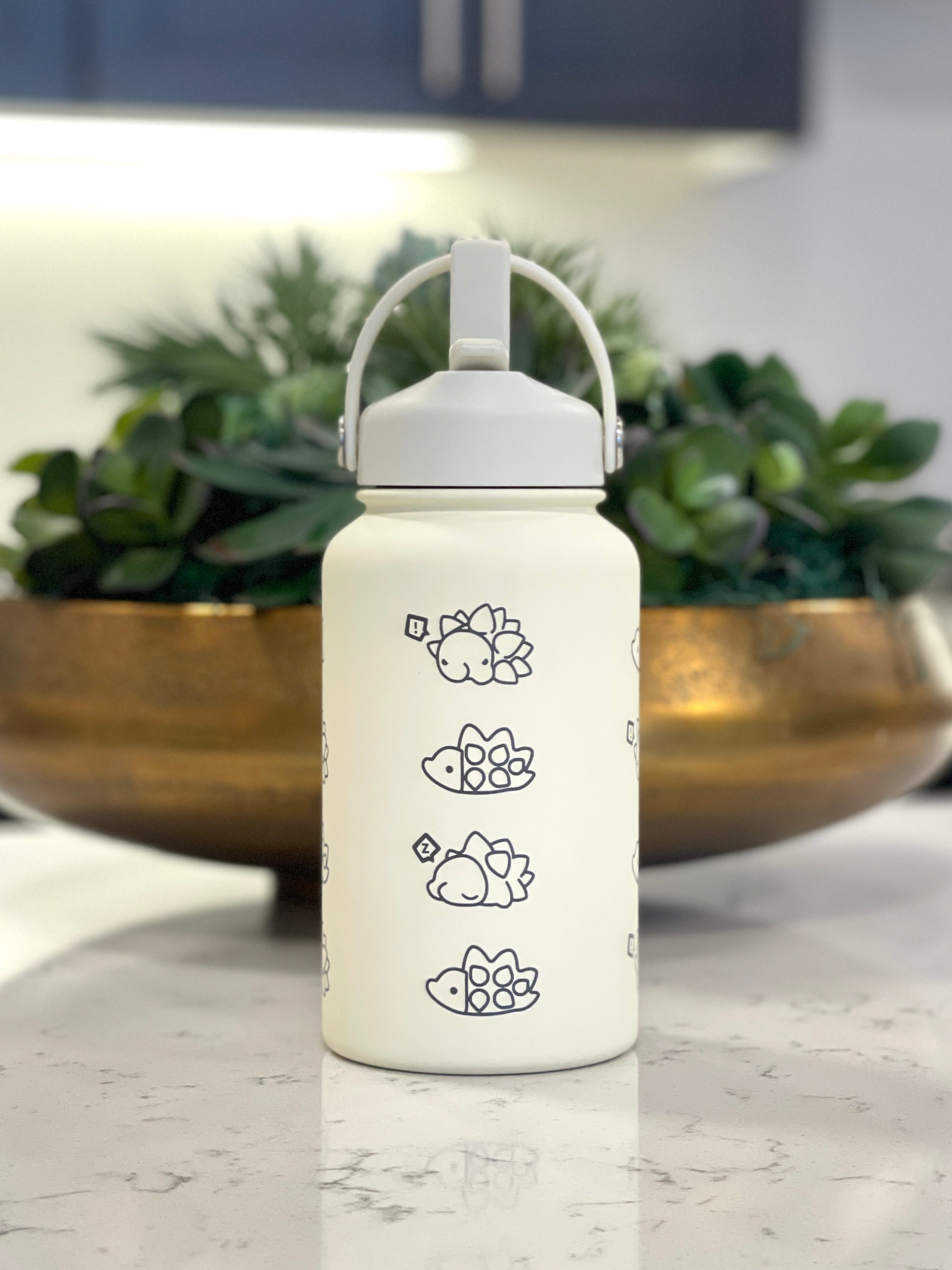 Snom Water Bottle Engraved Coffee Tumbler Straw Waterbottle, Snom with Substitute, Cute Ice Bug Thermos Anime Fan Birthday Gift