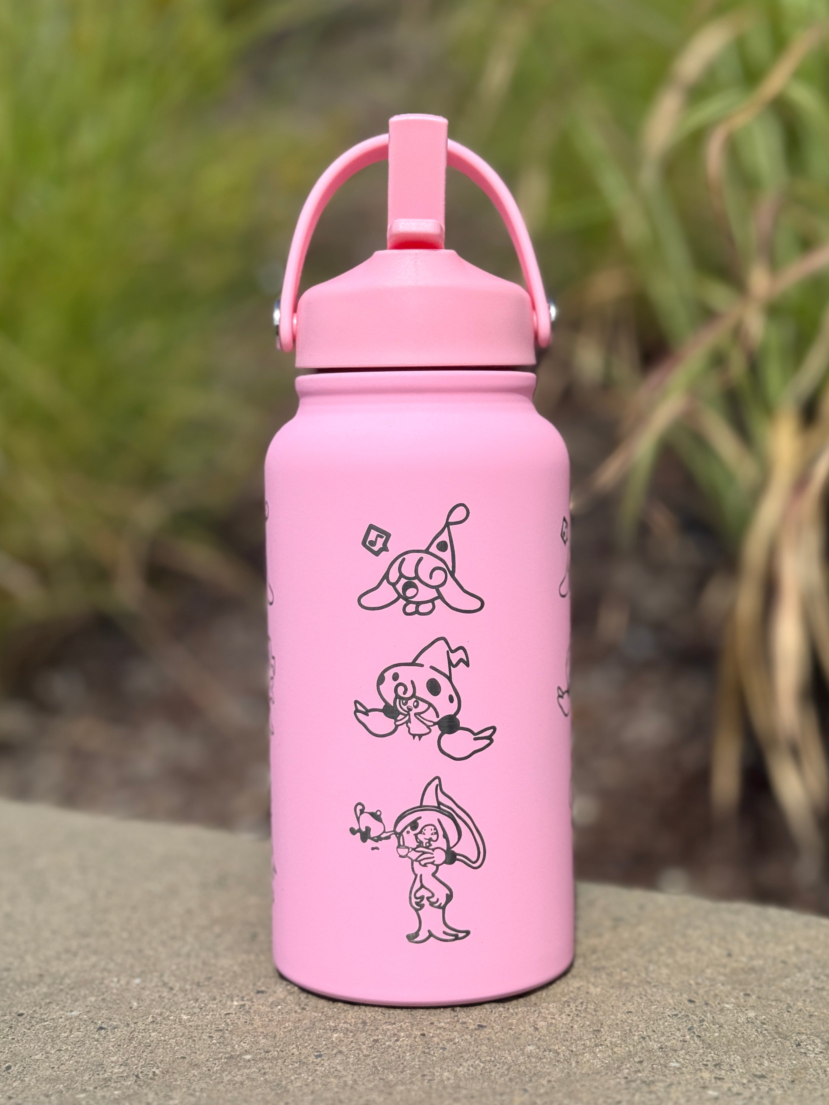 Hatenna Hattrem Hatterene Water Bottle Engraved Waterbottle with Mega Charizard Y, Kanto Starter Coffee Tumbler Thermos Flask, Gamer Anniversary Gift