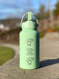 Oddish Water Bottle Engraved Coffee Tumbler, Oddish with Guitar Waterbottle, Funny Cute Anime Fan Birthday Gift