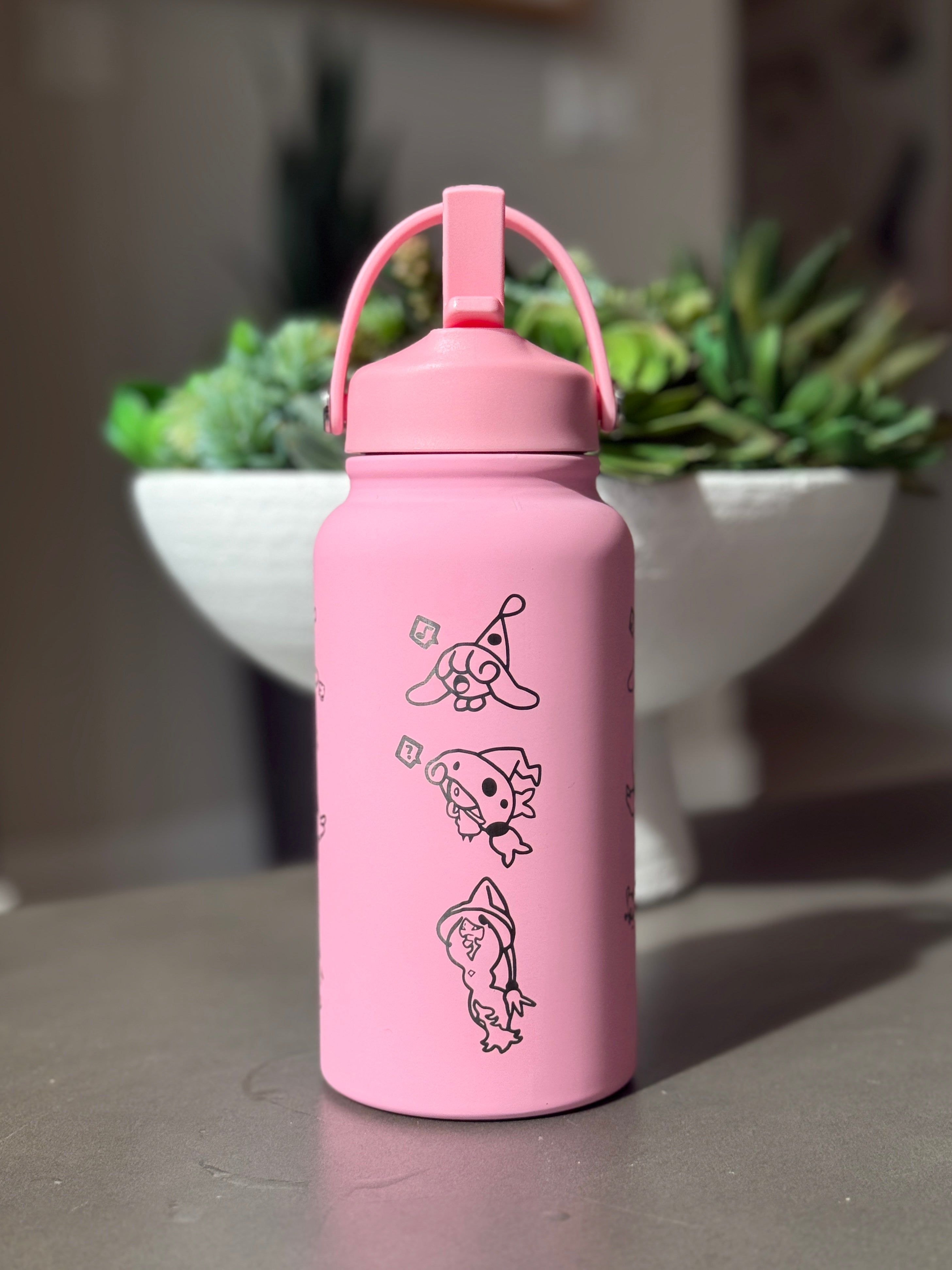 Hatenna Hattrem Hatterene Water Bottle Engraved Waterbottle with Mega Charizard Y, Kanto Starter Coffee Tumbler Thermos Flask, Gamer Anniversary Gift
