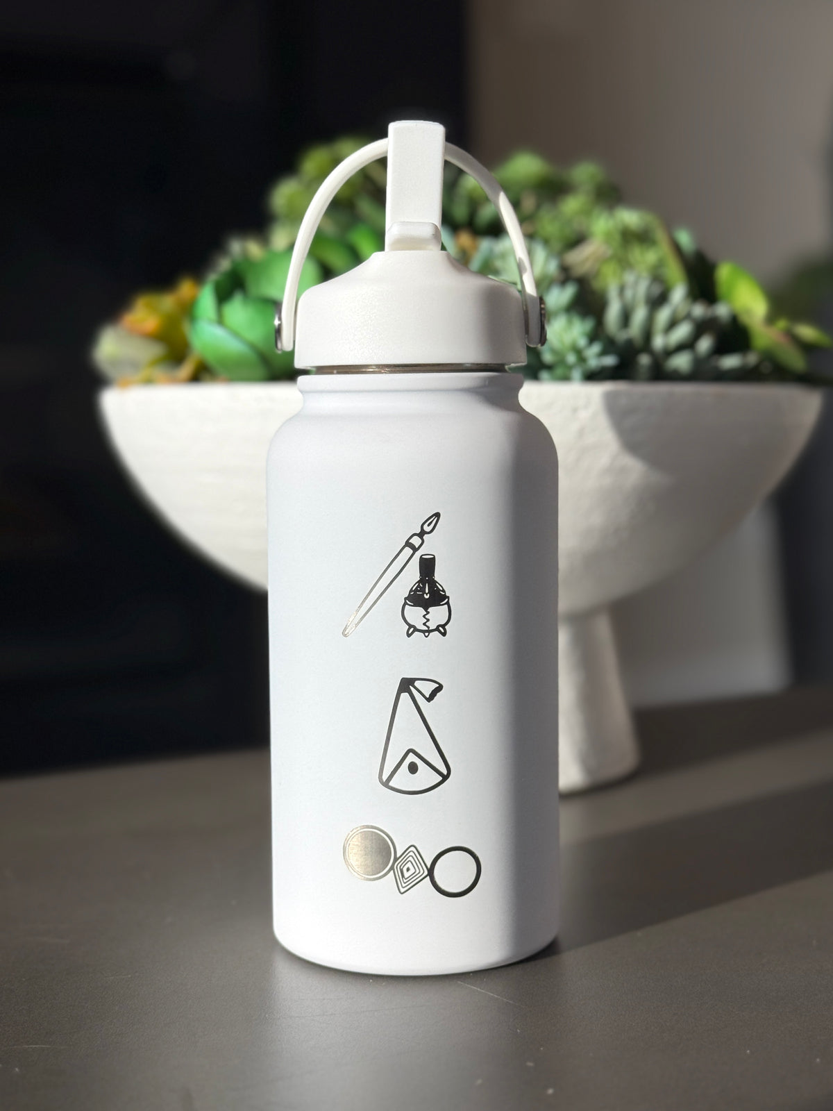 Witch Hat Atelier Water Bottle Engraved Coffee Tumbler, Iguin Rainflinger Palm Quire Symbol Brushbuddy Diadem Herb Quifrey Glasses, Anime Fan Birthday Gift