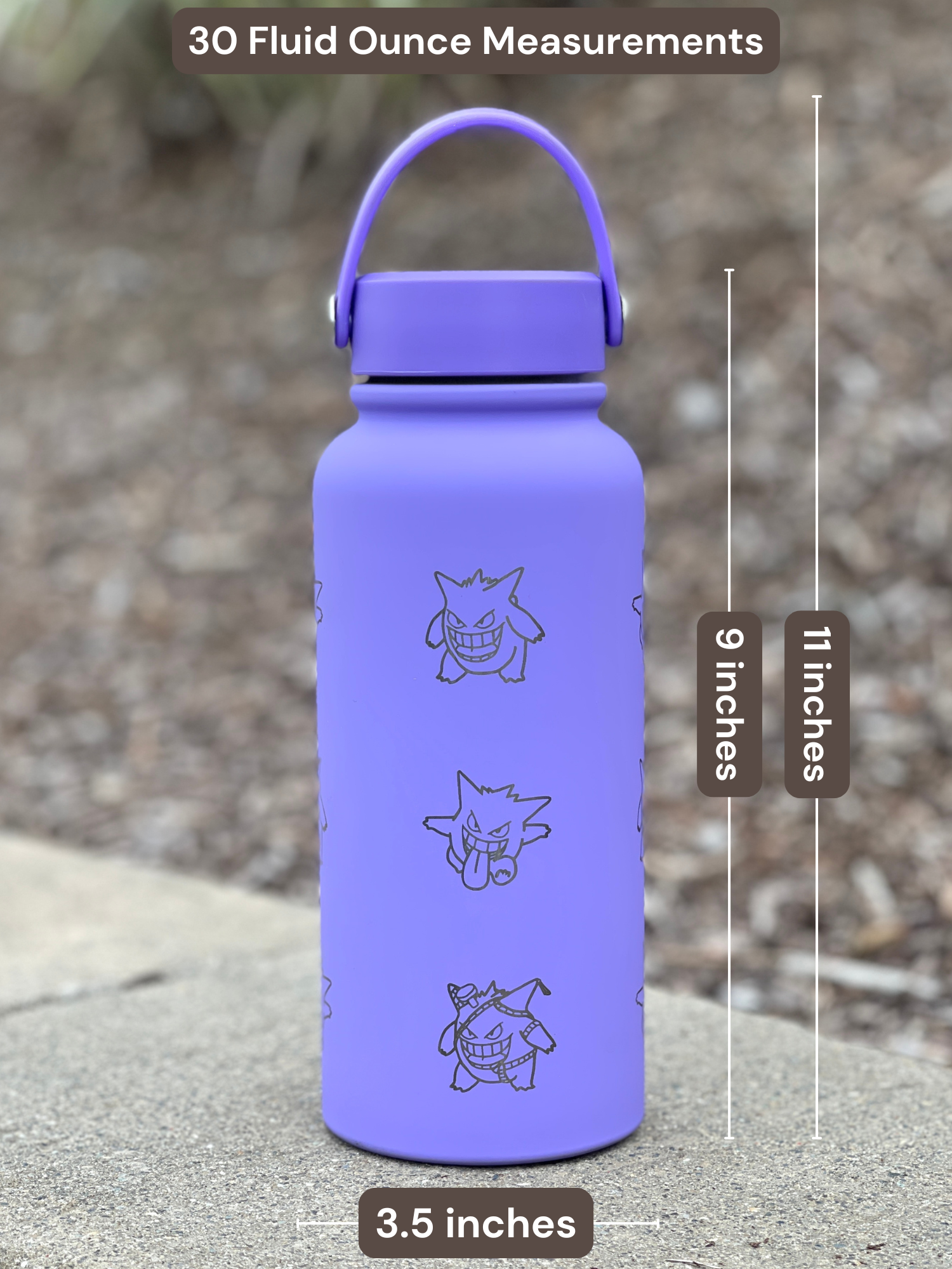 Gengar Water Bottle Coffee Tumbler with Go Event Halloween Witch Hat and Tricks N Treats Cursed Costume Waterbottle, Anime Fan Birthday Gift